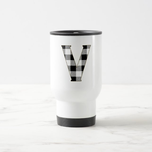 Gingham Karo V Reisebecher (Mittel)