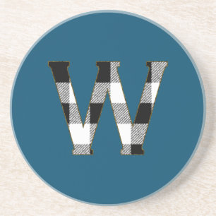 Gingham Karo W Sandstein Untersetzer