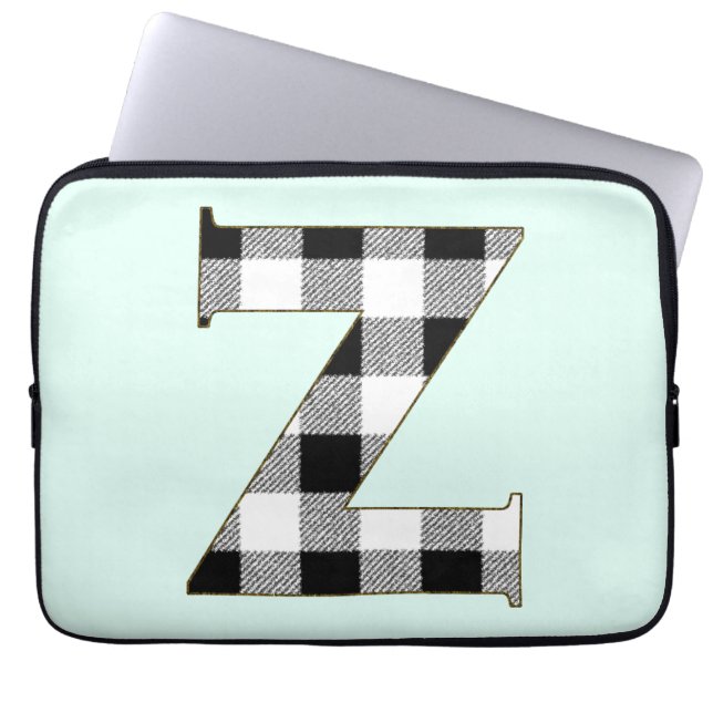 Gingham Karo Z Laptopschutzhülle (Vorderseite)