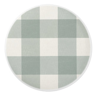 Gingham Karos kariertes, helles Grün Keramikknauf