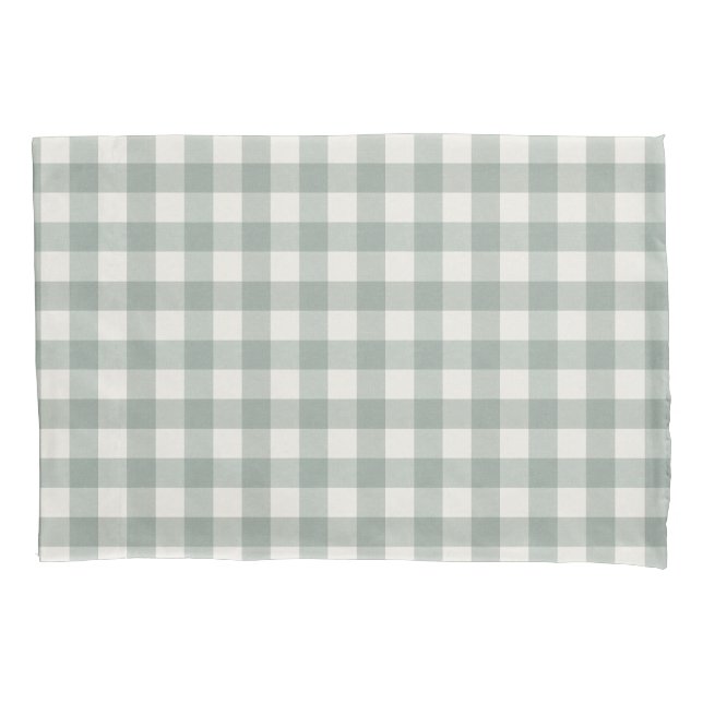 Gingham Karos kariertes, helles Grün Kissenbezug (Vorderseite)