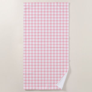 Gingham-Karos, rosa und weiße Mittelformat Strandtuch