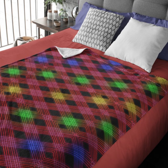 Gingham-Karu-Multifarbiges Fleece-Decke Fleecedecke (Gingham Checkered Multicolored Fleece Blanket)