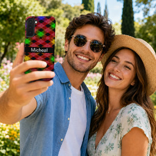 Gingham-Karu-Muster mit Mehrfarbigem Muster Benutz Samsung Galaxy Hülle