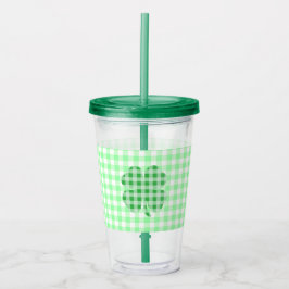 Gingham Kleeblatt Acryltrinkbecher