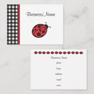 Gingham Ladybug Business Card Visitenkarte