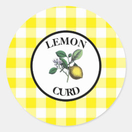 Gingham Lemon Curd Runder Aufkleber