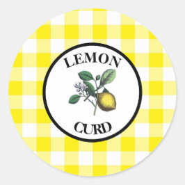 Gingham Lemon Curd Runder Aufkleber