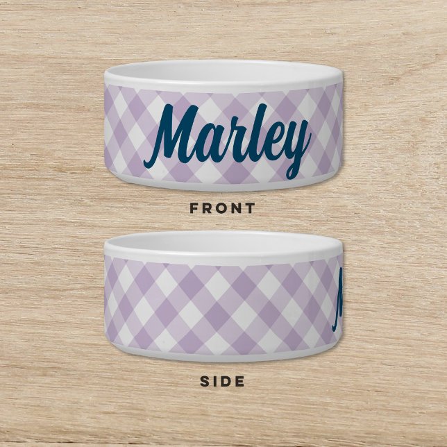 Gingham Lila Blue Hund Katze Pet Bowl Napf (Von Creator hochgeladen)