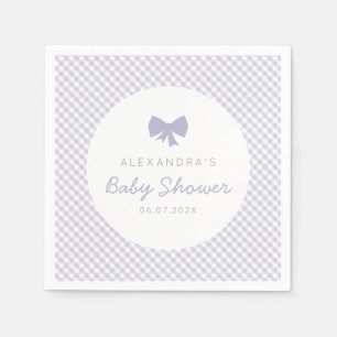 Gingham lila Bogen Babydusche Serviette