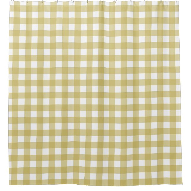 Gingham Limettengrün Weiß Duschvorhang (Vorderseite)