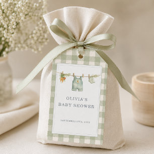 Gingham lokal angebaute Babyparty Geschenkanhänger