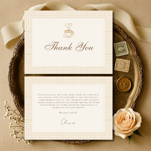 Gingham Love is Brewing Kaffee-Brautjunggesellinne Dankeskarte