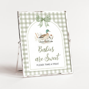 Gingham Mallard Duck Baby Babys sind Sweet Sign Poster