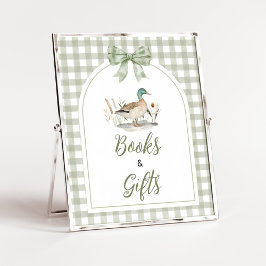 Gingham Mallard Duck Baby Books and Gifts Zeichen Poster