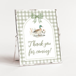 Gingham Mallard Duck Baby Duck Danke, dass Sie unt Poster