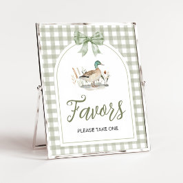 Gingham Mallard Duck Baby Shower Lieblingsuntersch Poster