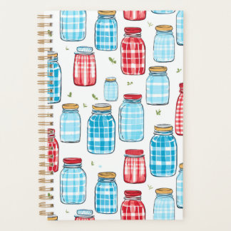 Gingham Mason Jar Pattern – Country Kitchen Charm Planer