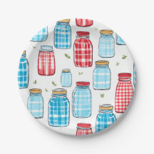 Gingham-Mauerblumenvase-Design – Charme der ländli