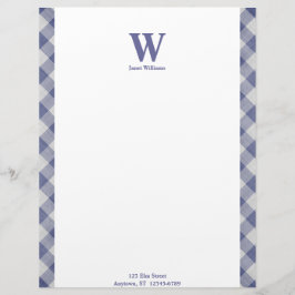 Gingham Monogram Letterhead Briefbogen