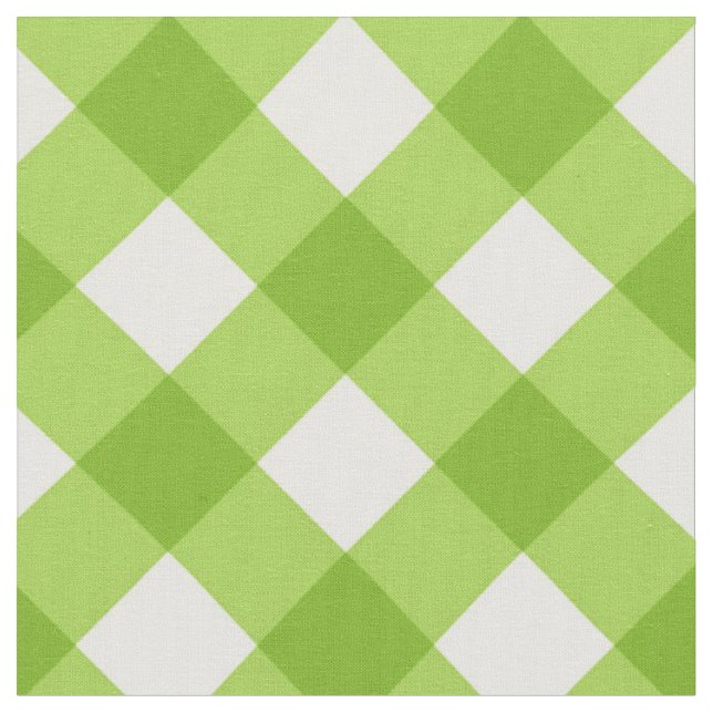 Gingham-Muster aus Diagonal-Weiß/Grün-Gingham Stoff (Nahaufnahme)