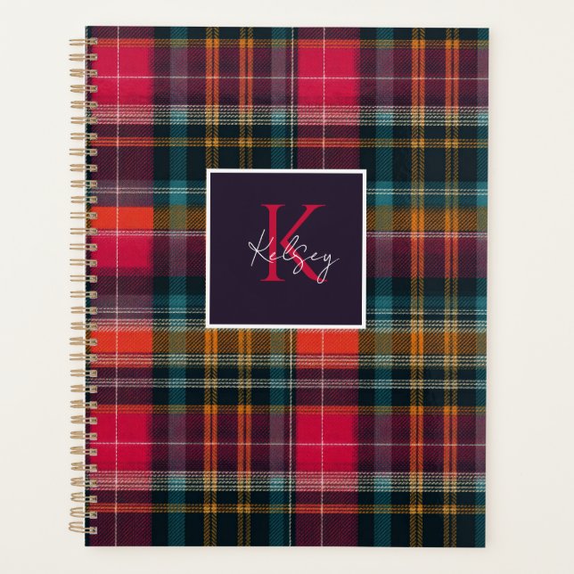 Gingham-Muster im Stil eines maßgeschneiderten Pla Planer (Vorderseite)
