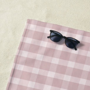 Gingham-Muster in Ballerina-Preppy-Rosa-Tönen Strandtuch