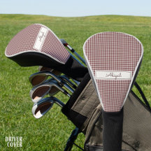 Gingham-Muster in Burgunderrot mit Namen