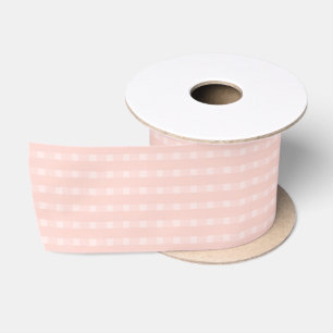Gingham-Muster in Rosé und Pastell-Pfirsich Satinband