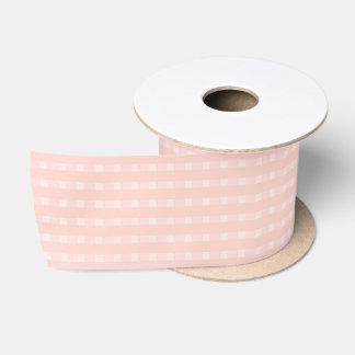 Gingham-Muster in Rosé und Pastell-Pfirsich Satinband