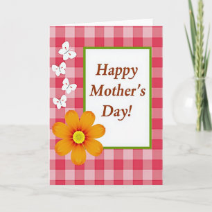Gingham-Muttertag-Blumenkarte Karte