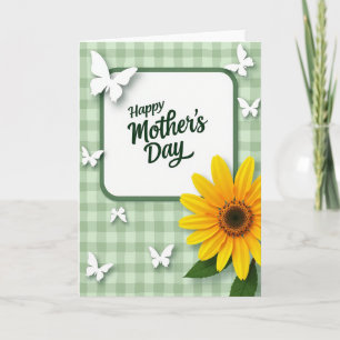 Gingham Muttertag Grußkarte Karte