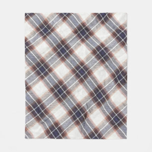 Gingham ökologische Baumwolle in Herbstfarben.  Fleecedecke