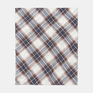 Gingham ökologische Baumwolle in Herbstfarben.  Fleecedecke