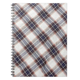Gingham ökologische Baumwolle in Herbstfarben. Notizblock