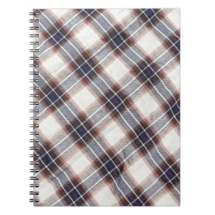 Gingham ökologische Baumwolle in Herbstfarben.  Notizblock