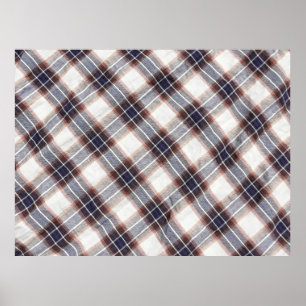 Gingham ökologische Baumwolle in Herbstfarben. Poster
