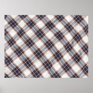 Gingham ökologische Baumwolle in Herbstfarben. Poster
