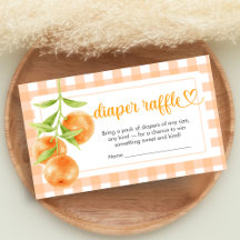 Gingham Orange Babyparty-Windel-Raffel