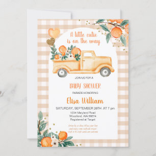Gingham Orange Citrus Little Süsse Baby Shower Einladung