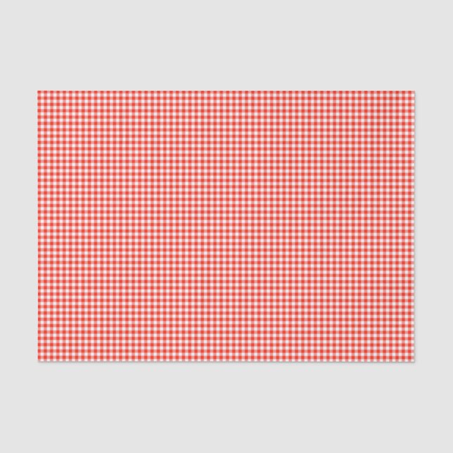 Gingham-Orange-Gewebewaschpapier Seidenpapier (Vorderseite)