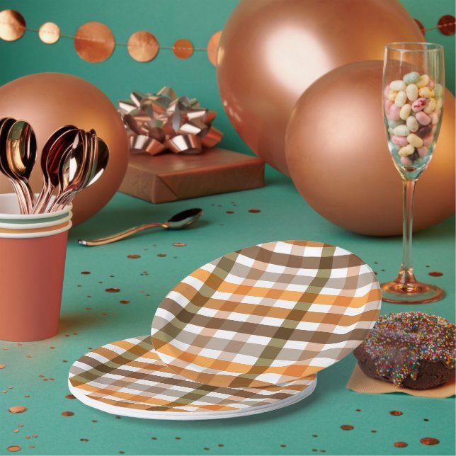 Gingham Pappteller (Multi)