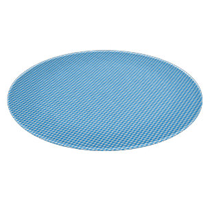 Gingham Pastel Blue-White-12in ROUND CUTTING BOARD Schneidebrett