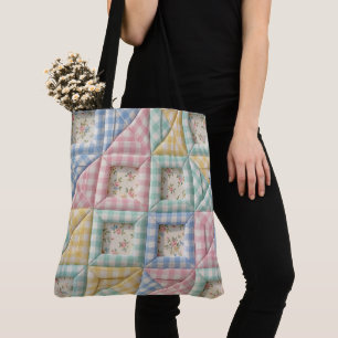 Gingham-Patchwork-Quilt-Muster Tasche
