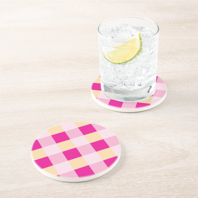 Gingham Pattern Getränkeuntersetzer (Seite)