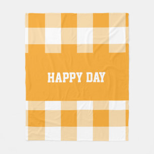 Gingham Pattern Happy Day Fleecedecke