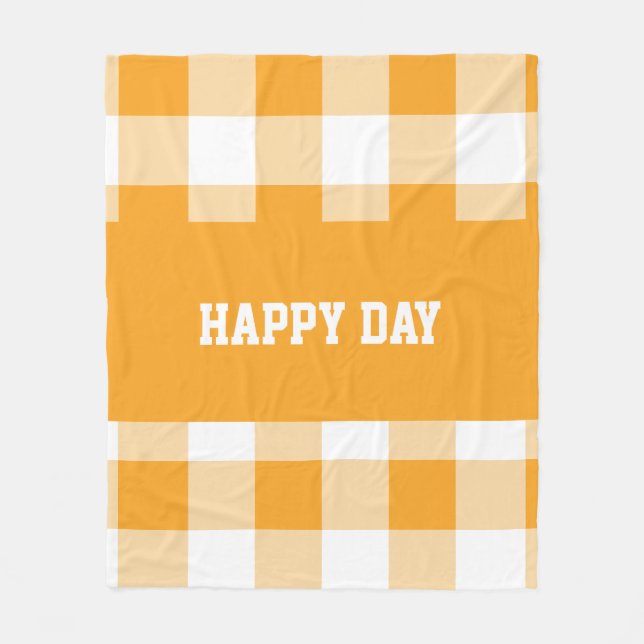 Gingham Pattern Happy Day Fleecedecke (Vorderseite)