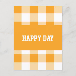 Gingham Pattern Happy Day Postkarte