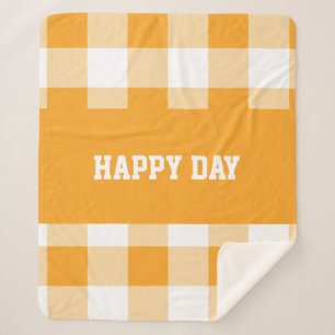 Gingham Pattern Happy Day Sherpadecke