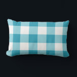 Gingham Pattern Lendenkissen<br><div class="desc">Cooles Gingham- oder Checkerboard-Muster mit trendigen aquamarin-,  weiß- und hellblauen Farben.</div>